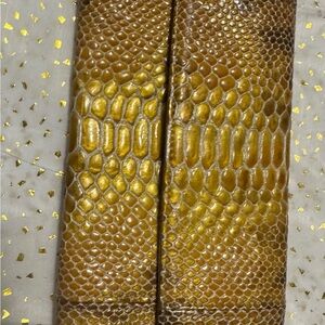 Abas Gold Alligator/snakeskin Textured Leather Clutch